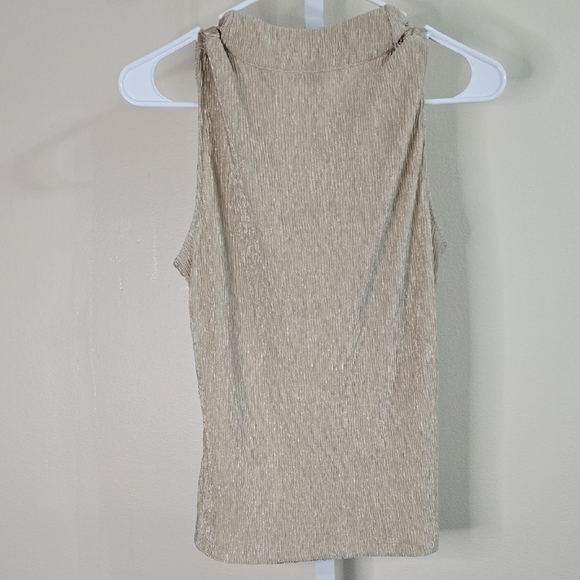 Tahari Elegant Tan Sleeveless Top Ladies SZ S - Picture 3 of 3